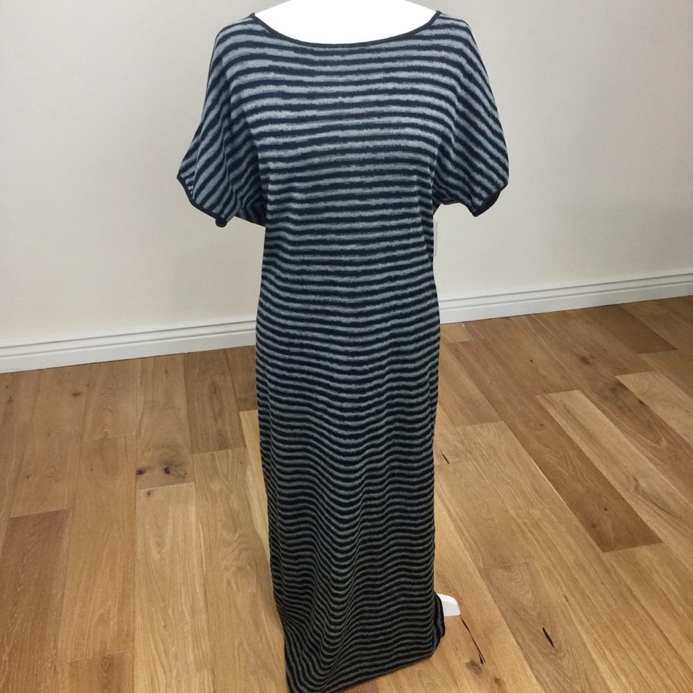 Striped Black and Gray Dress - Picture 2 of 8